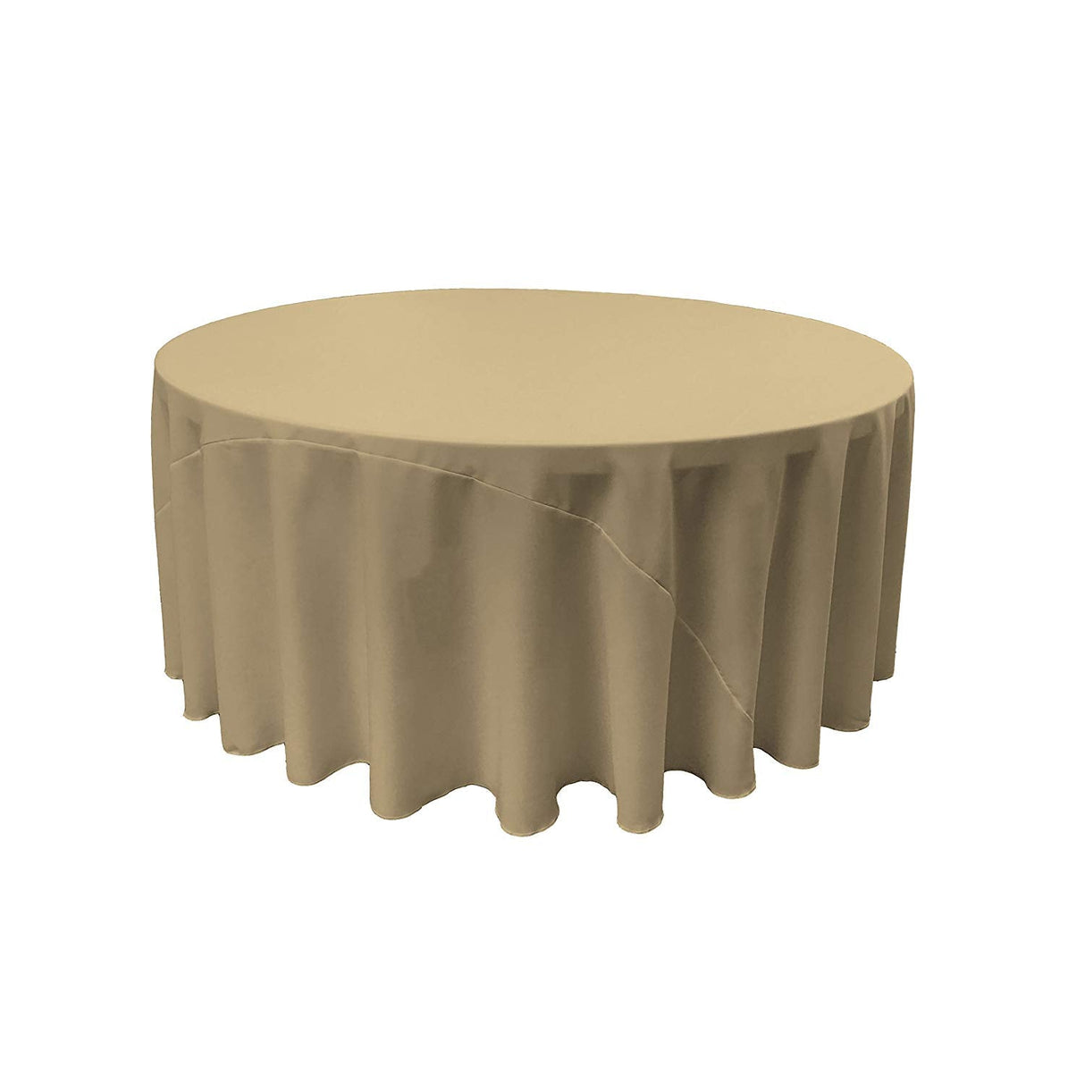 Round Poly Poplin Polyester Fabric - Seamless Round Tablecloth, 132" Diameter (1 Piece)