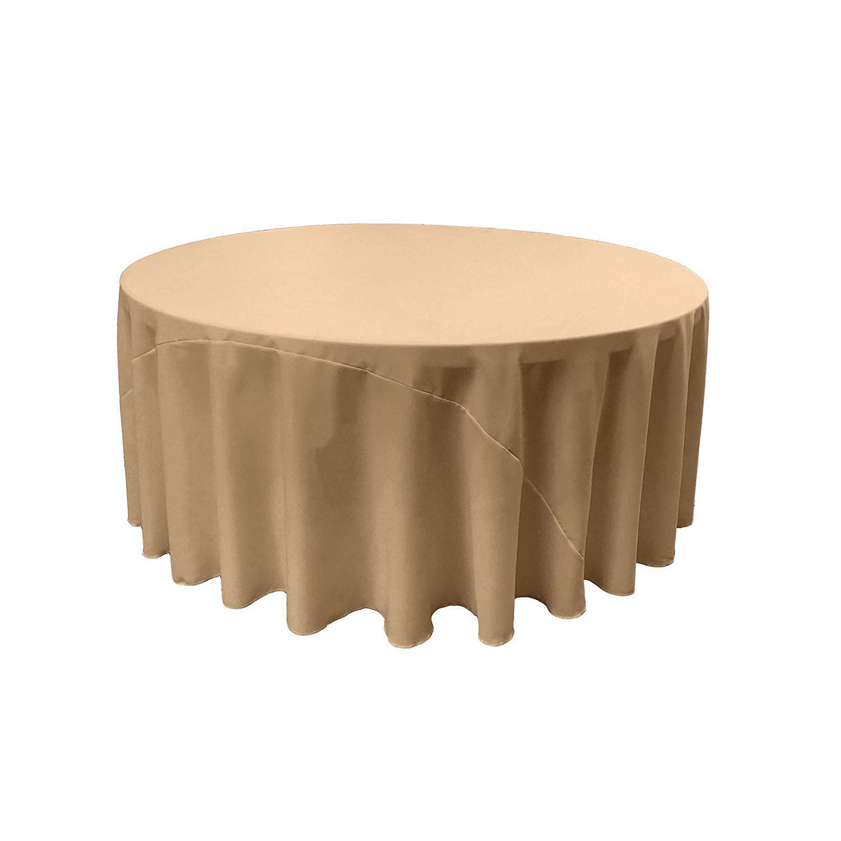 Round Poly Poplin Polyester Fabric - Seamless Round Tablecloth, 132" Diameter (1 Piece)