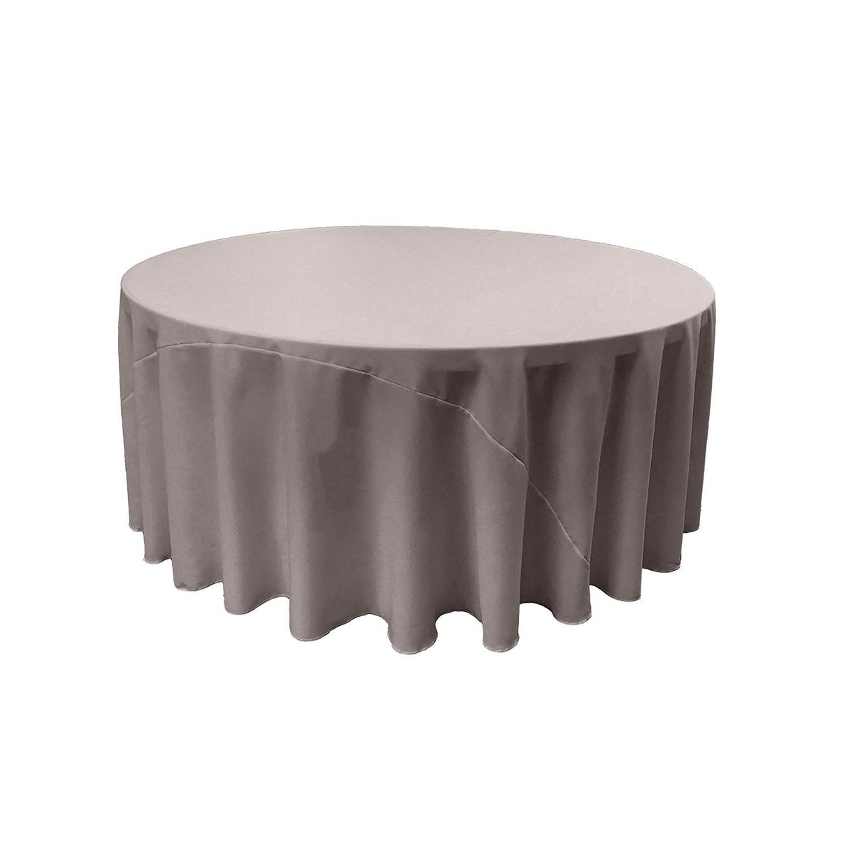 Round Poly Poplin Polyester Fabric - Seamless Round Tablecloth, 132" Diameter (1 Piece)
