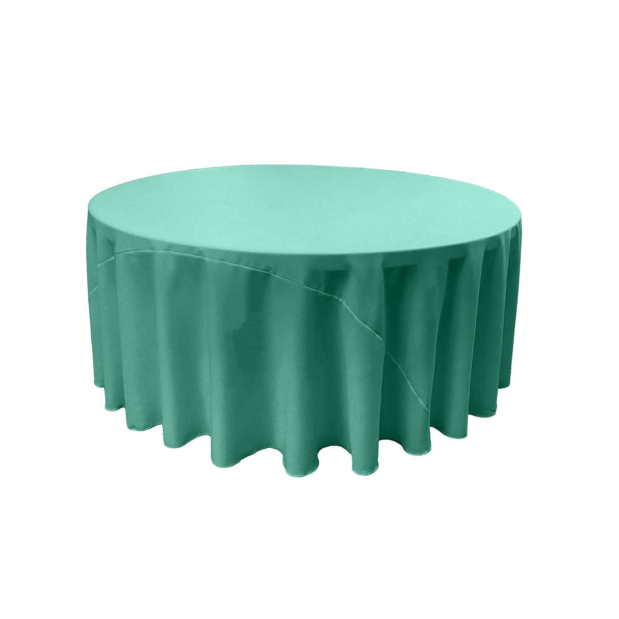 Round Poly Poplin Polyester Fabric - Seamless Round Tablecloth, 132" Diameter (1 Piece)