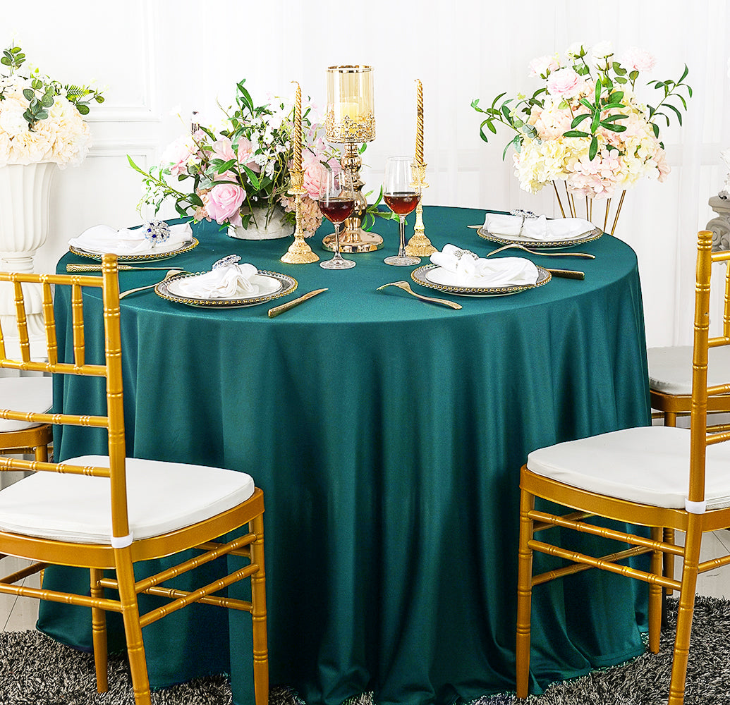 Round Scuba Tablecloth 132" Oasis