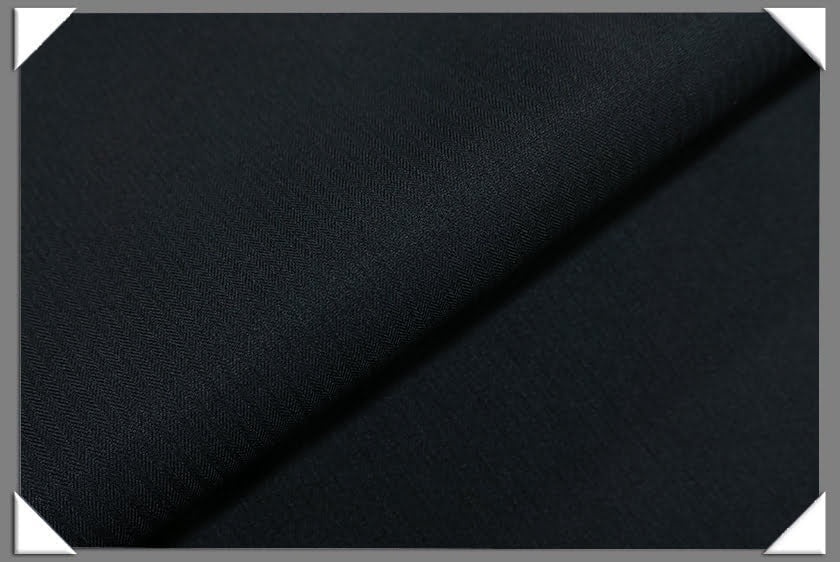 Navy Vegan Herringbone Polyester Fabric - Herringbone, Navy, 60" Width (1 Yard)