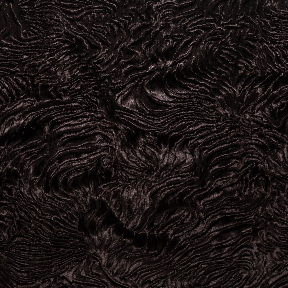 Woodgrain Faux Persian Lamb Fur - Brown