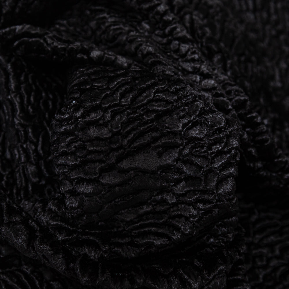 Faux Persian Lamb Fur - Black - Annette Collection