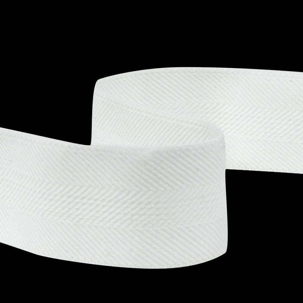 Italian White Stretch Twill Tape - 1"