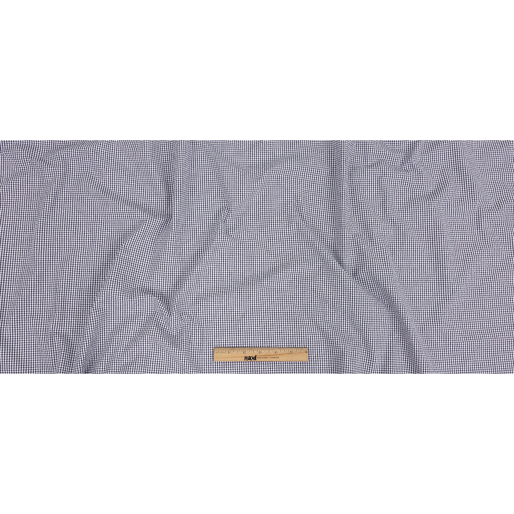 Organic Cotton Seersucker - Navy Gingham - Olinda Collection