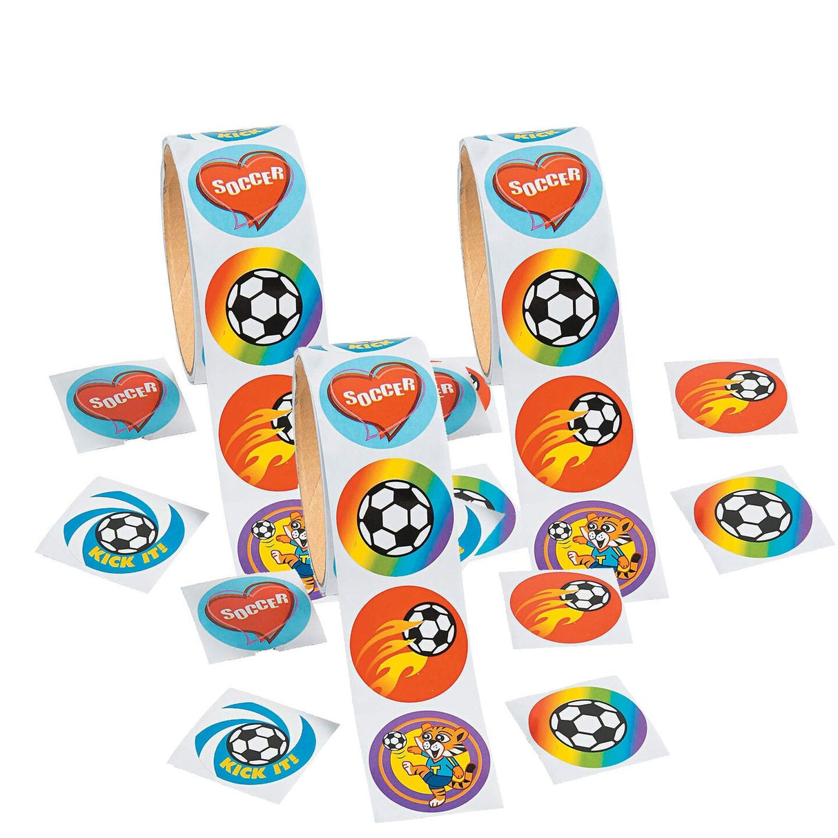 Soccer Sticker Roll 100 Pieces