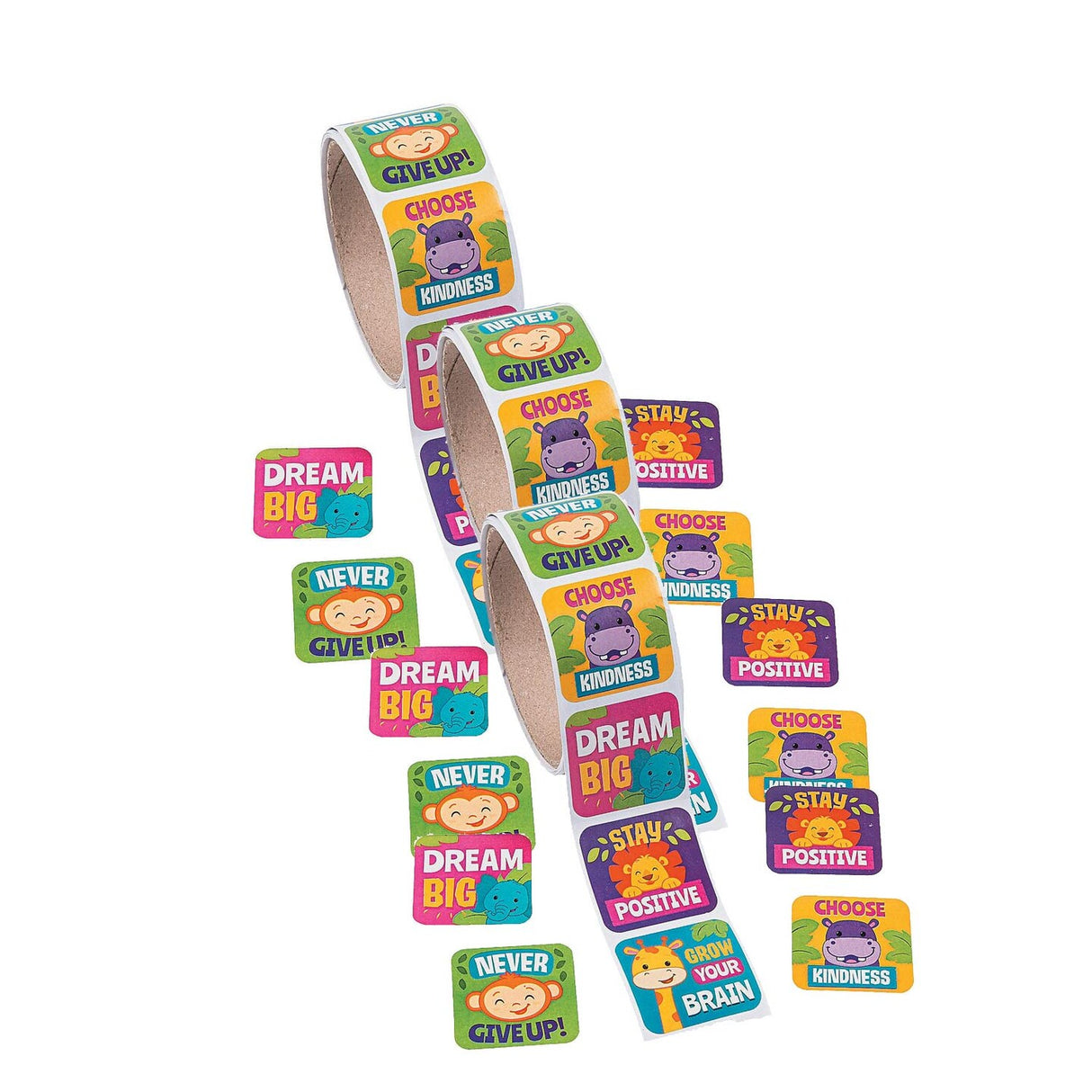 Jungle Motivational Sticker Roll 100 Pieces