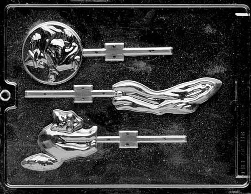 Ghost Cat Witch Lolly Chocolate Mold