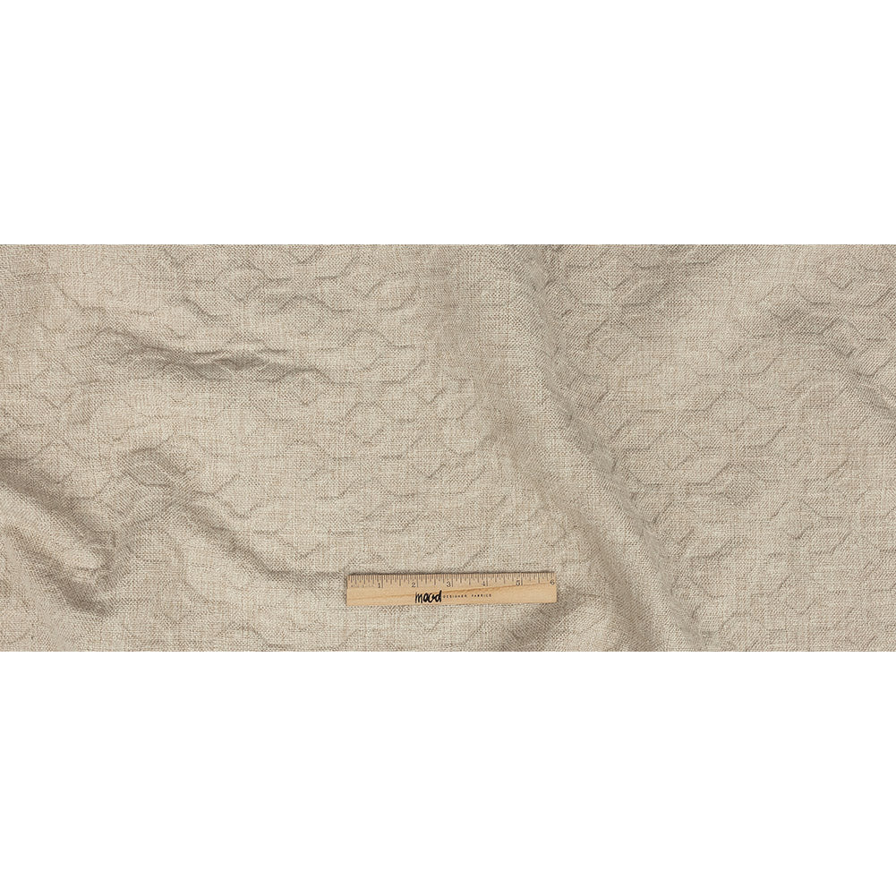 Crypton Tolkie Oatmeal Geometric Embossed Upholstery Fabric