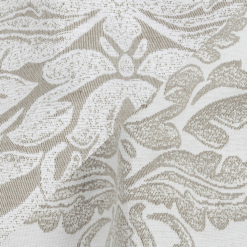 Beige and White Damask Double Wide Drapery Jacquard