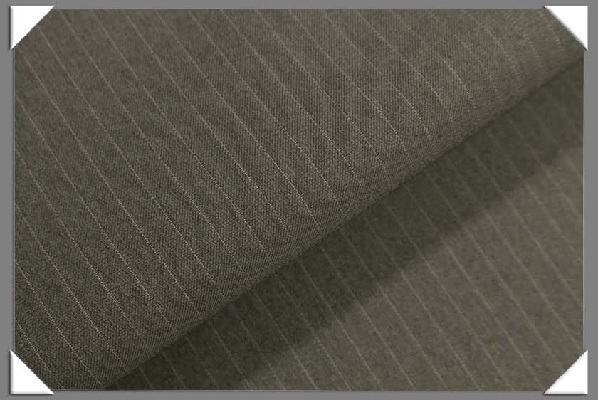 Grey Vegan 1/4" Stripe Polyester Fabric - Grey Stripe, 60" Width (1 Yard)