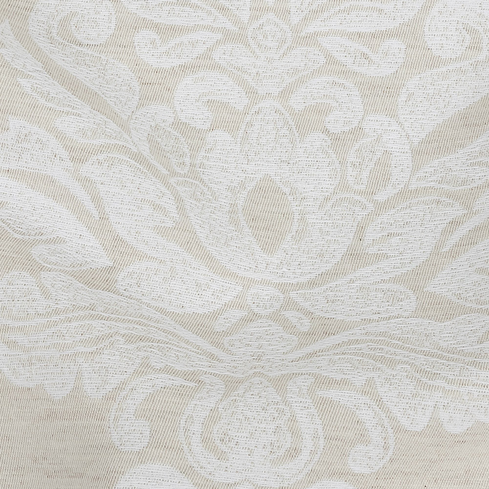 Ivory and White Damask Double Wide Drapery Jacquard