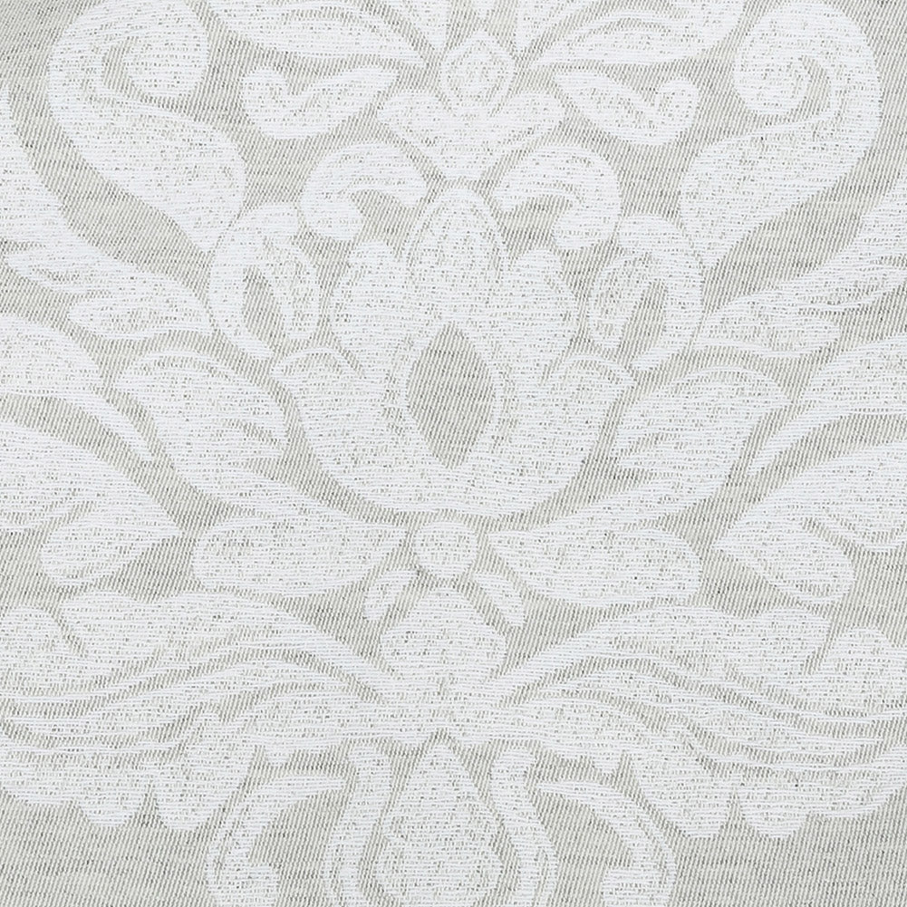 Gray and White Damask Double Wide Drapery Jacquard
