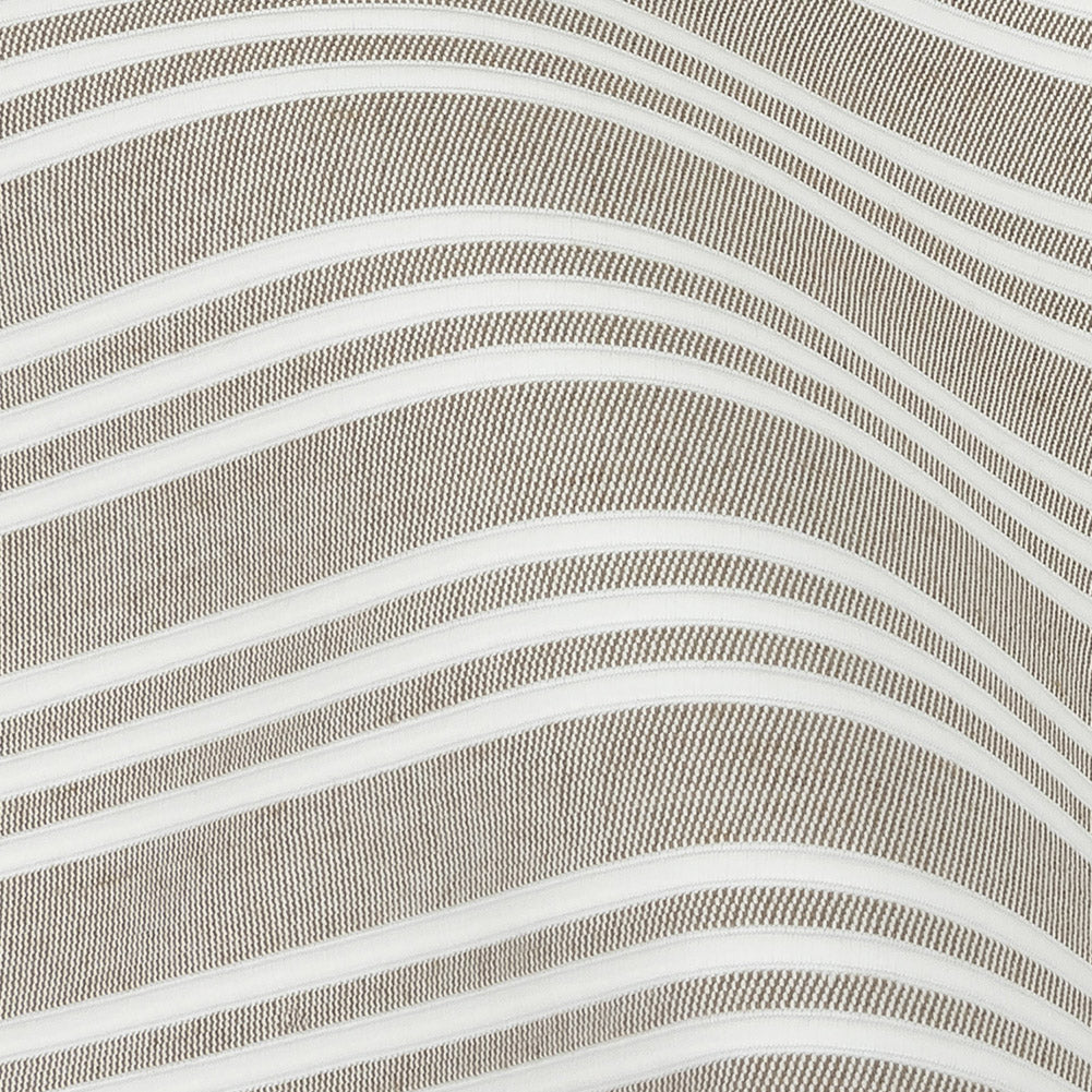 Khaki Double Wide Drapery Twill with Raised White Stripes