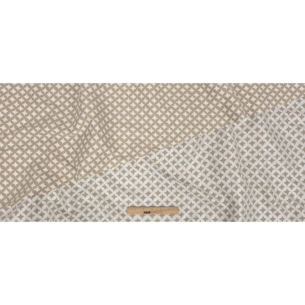 Khaki Quatrefoil Blended Polyester Jacquard