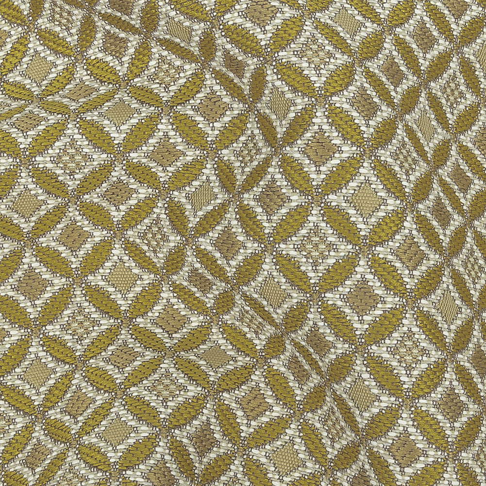 Gold Quatrefoil Blended Polyester Jacquard
