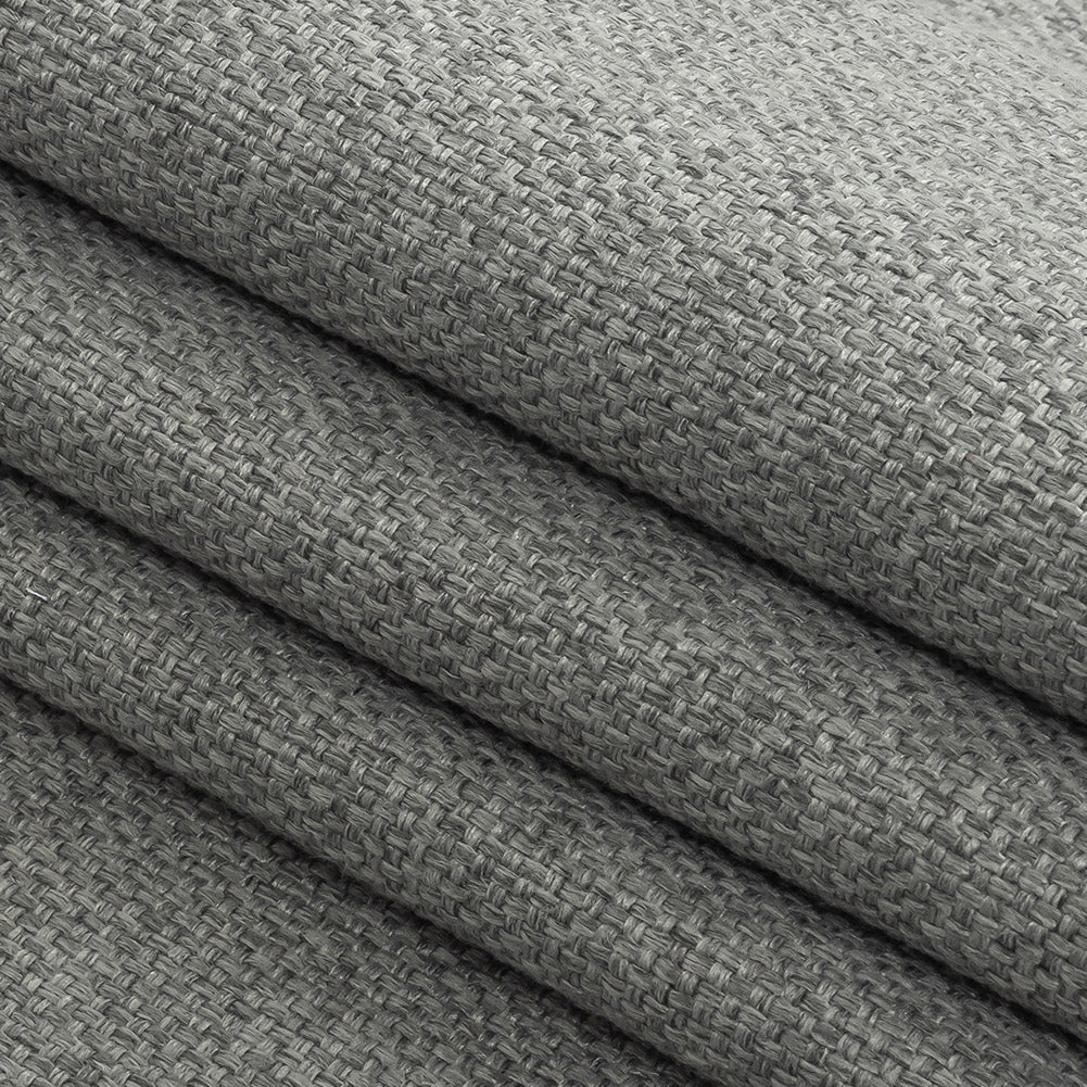 Silver Basketwoven Polyester and Cotton Home Decor Fabric