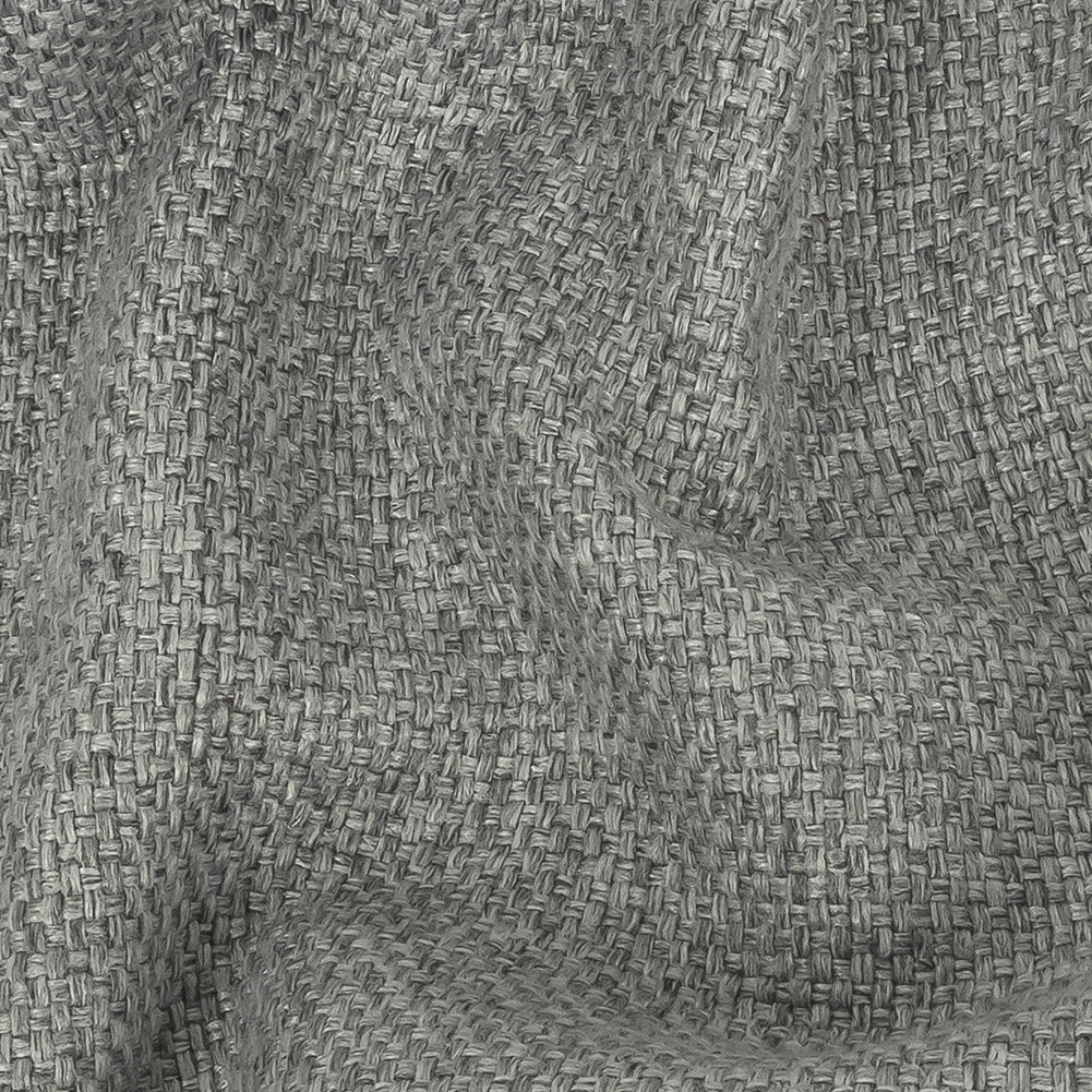 Silver Basketwoven Polyester and Cotton Home Decor Fabric