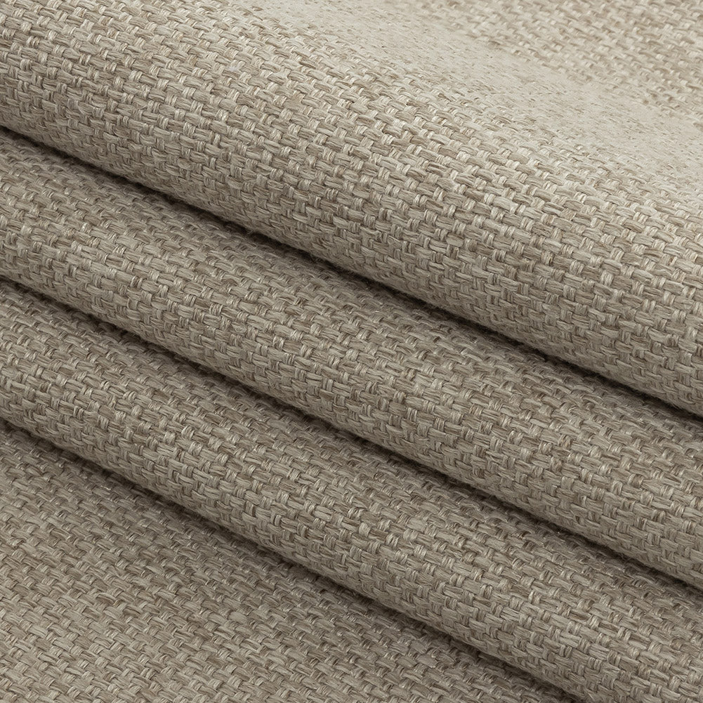 Light Beige Basketwoven Polyester and Cotton Home Decor Fabric