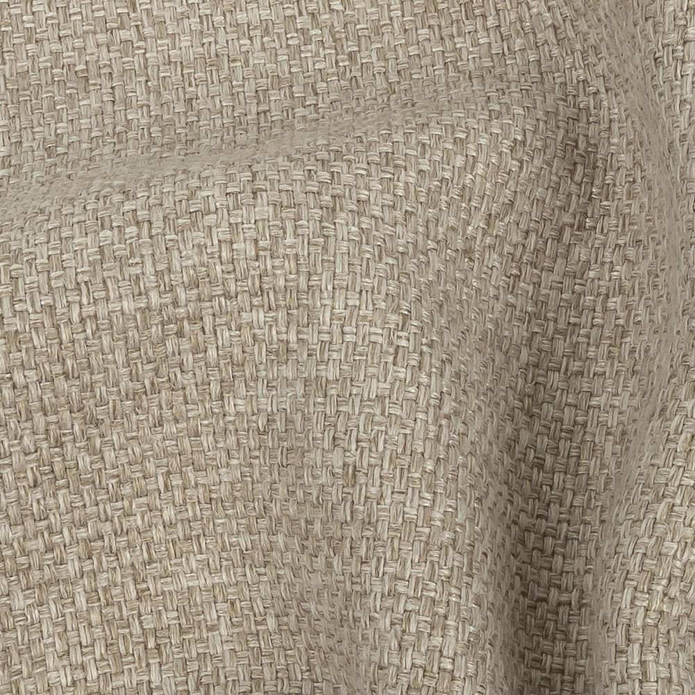 Light Beige Basketwoven Polyester and Cotton Home Decor Fabric