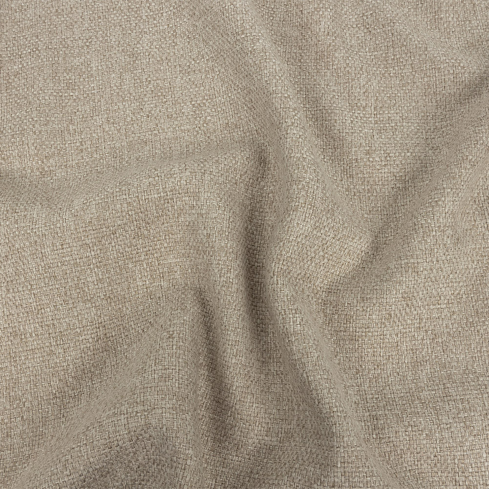 Light Beige Basketwoven Polyester and Cotton Home Decor Fabric