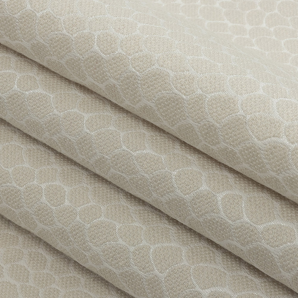 Ivory Scaled Blended Polyester Jacquard