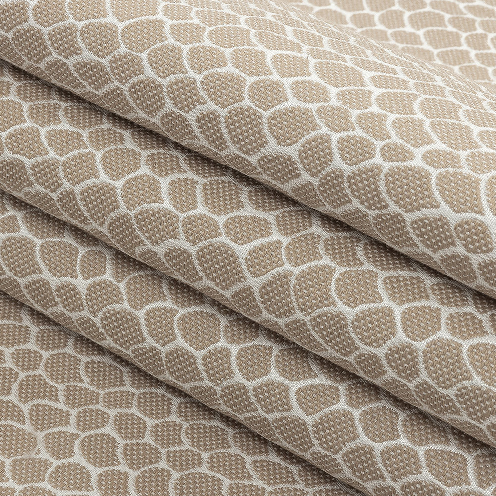 Khaki Scaled Blended Polyester Jacquard
