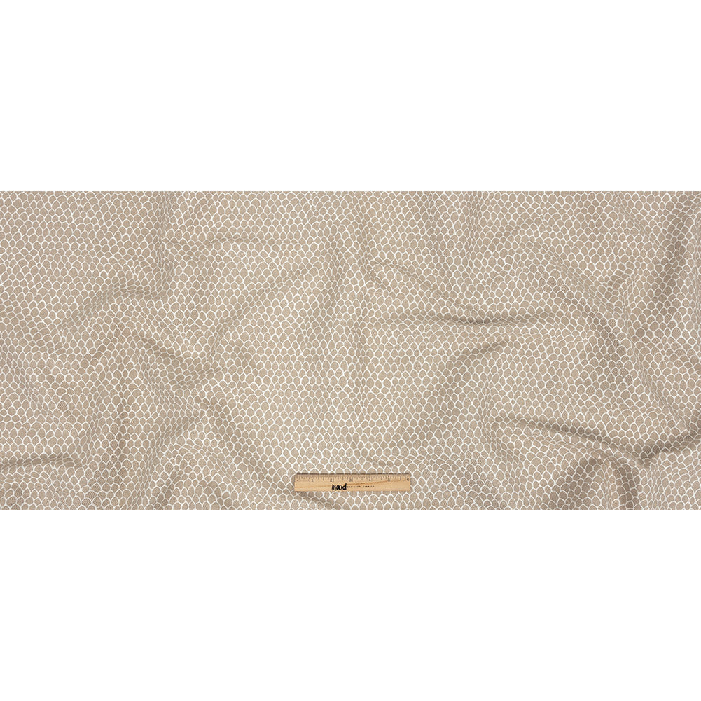 Khaki Scaled Blended Polyester Jacquard