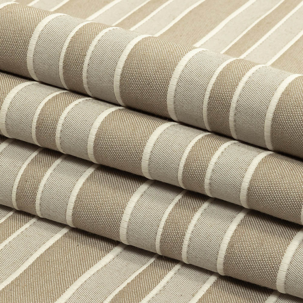 Khaki, Gray and Sugar Swizzle Tactile Striped Woven