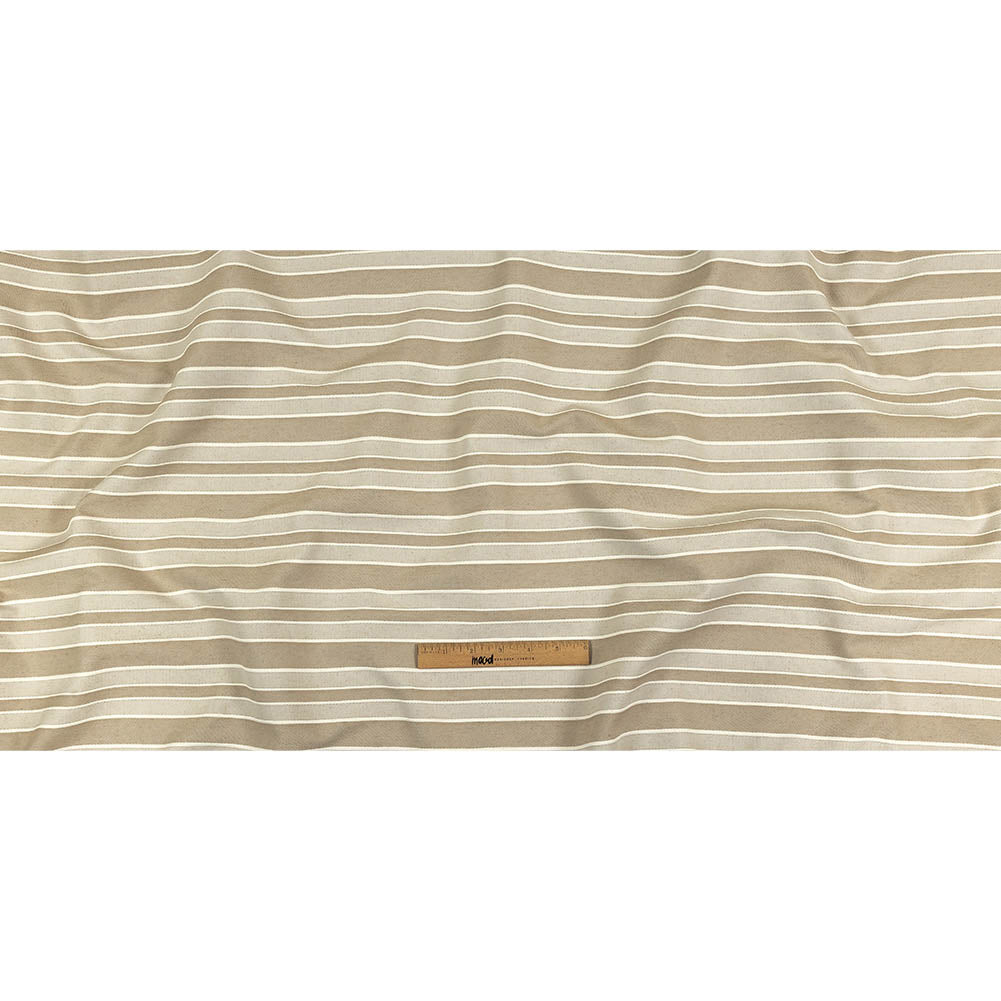 Khaki, Gray and Sugar Swizzle Tactile Striped Woven