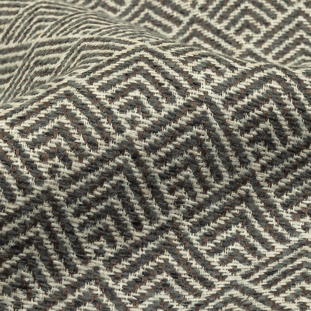 Gray and White Diamonds Upholstery Tweed