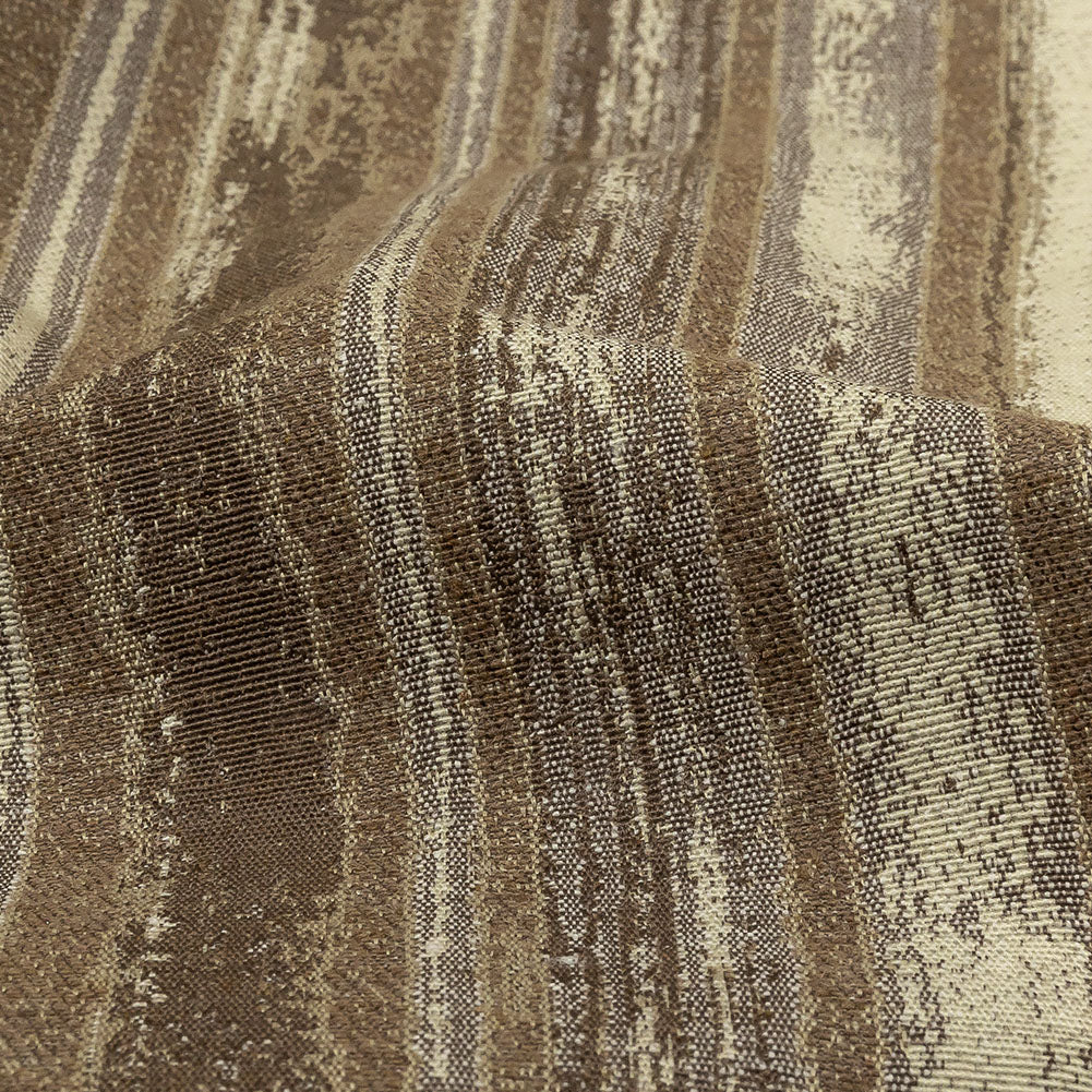 Desert Taupe, Pumice Stone and Gray Painterly Stripes Blended Cotton Jacquard