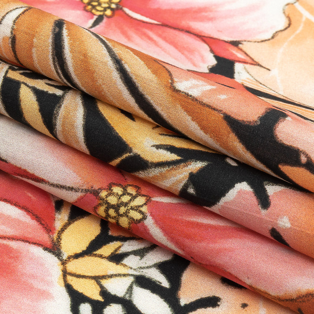 Mood Exclusive Orange Parrotdise Cotton Shirting
