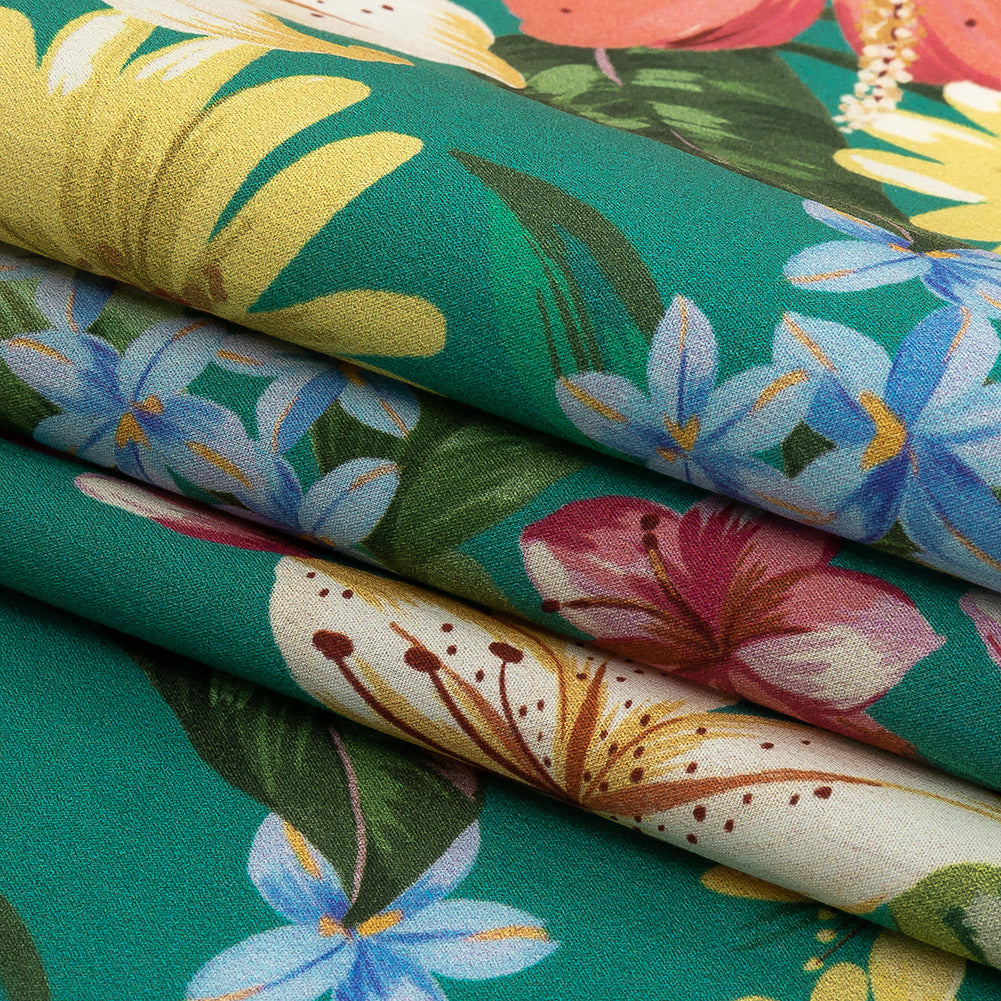 Mood Exclusive Teal Juno's Bounty Cotton Shirting
