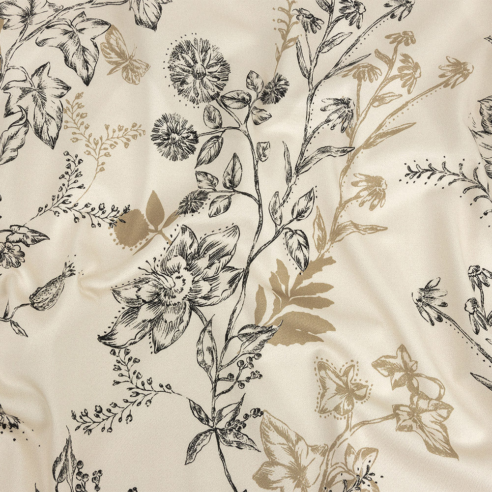 Mood Exclusive Pale Beige Curious Consideration Stretch Cotton Sateen