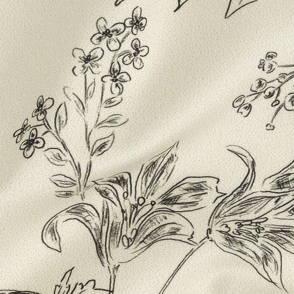 Mood Exclusive Ivory Organic Delineation Stretch Cotton Sateen
