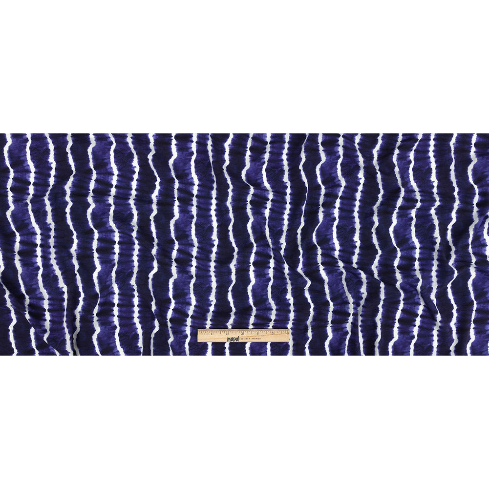 Mood Exclusive Navy Twisted Tie Dye Stretch Viscose Batiste