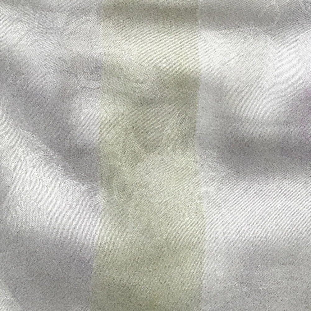 Flowery Viscose Jacquard Print - Blue, Black and Cream Painterly Stripes - Mood Exclusive Wayfaring Waterlines