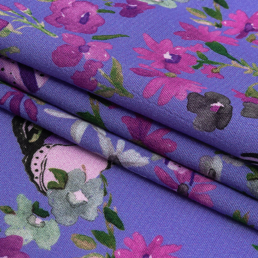 Sustainable Viscose Woven Print - Lavender Butterflies and Flowers - Mood Exclusive Mariposa Oasis