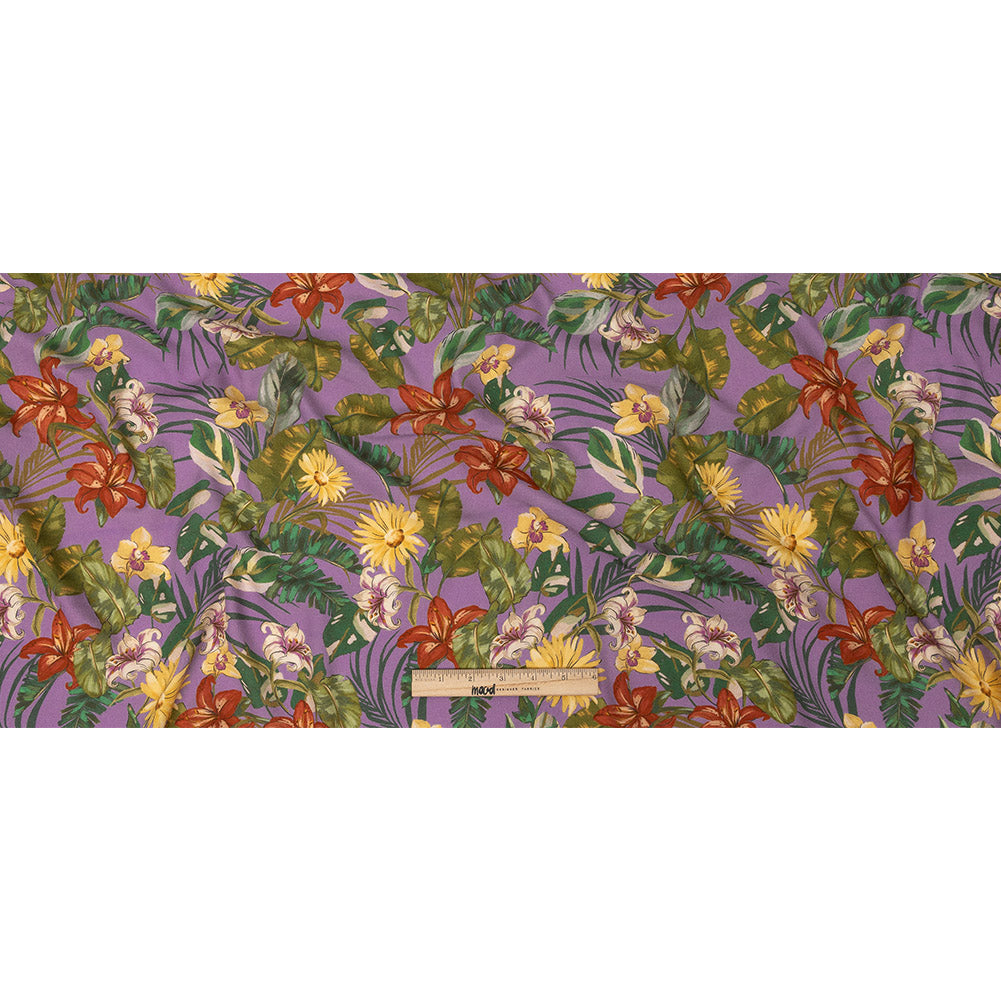 Sustainable Viscose Woven Print - Purple, Green and Red Floral - Mood Exclusive Vivid Vanity