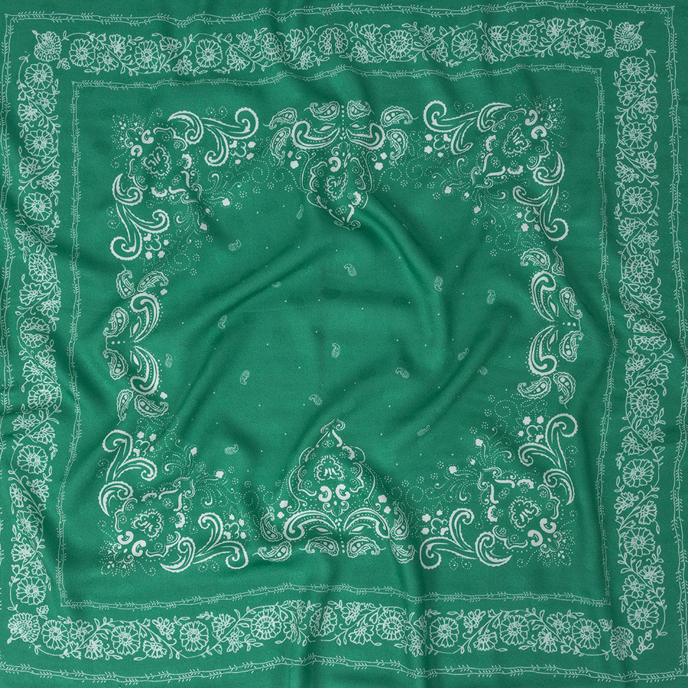 Polka Dotted Viscose Jacquard Panel - Green Floral Bandana - Mood Exclusive Dauntless Disguise