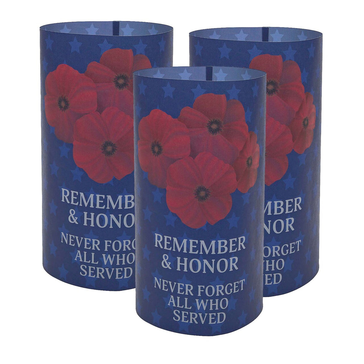 16 1/2" x 9" Memorial Day-Themed Plastic Lantern Luminary Wraps 12 Pc.