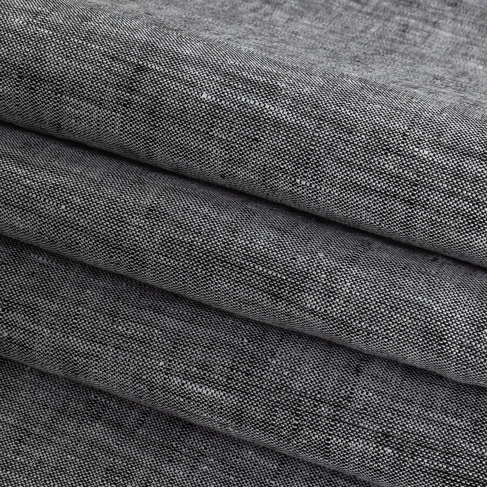 Lightweight Linen Chambray - Heathered Black - Minerva Collection