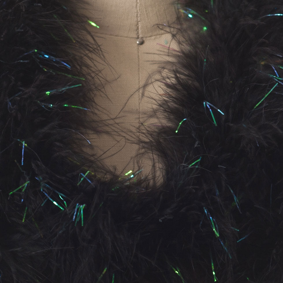 Black Rainbow Marabou Turkey Feather Boa