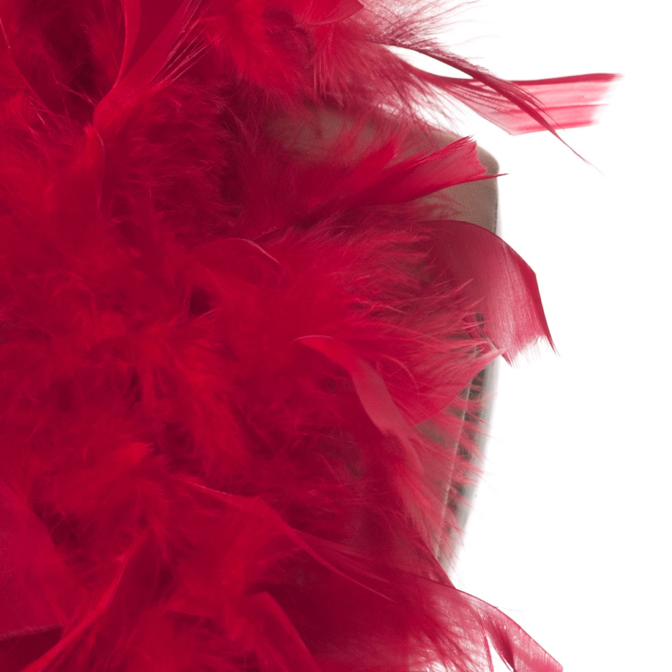 Red Chandelle Turkey Feather Boa
