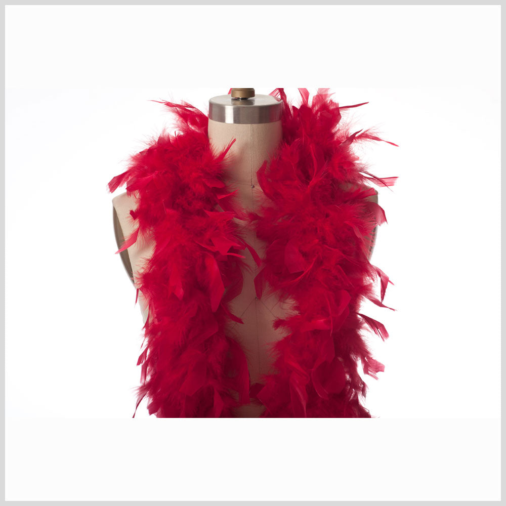 Red Chandelle Turkey Feather Boa