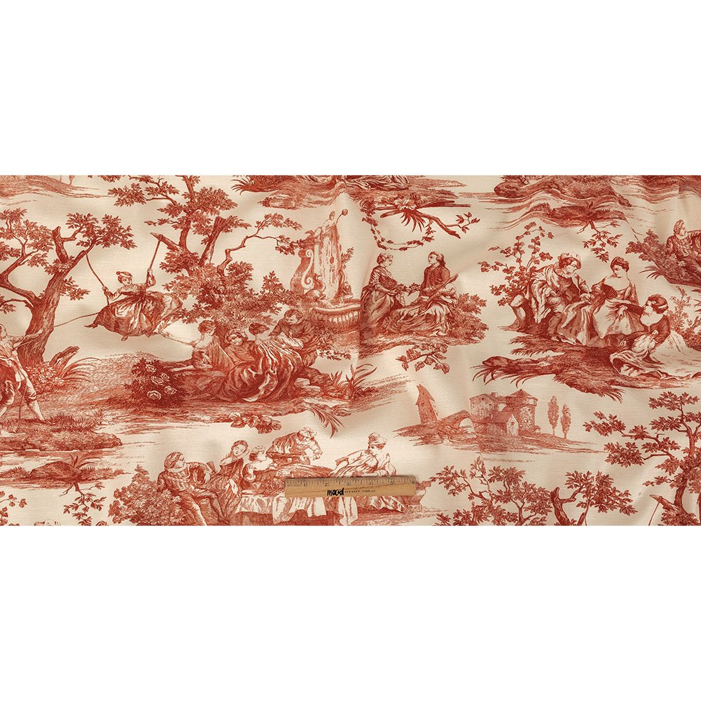 Victoria Amaryllis Toile Printed Cotton Canvas
