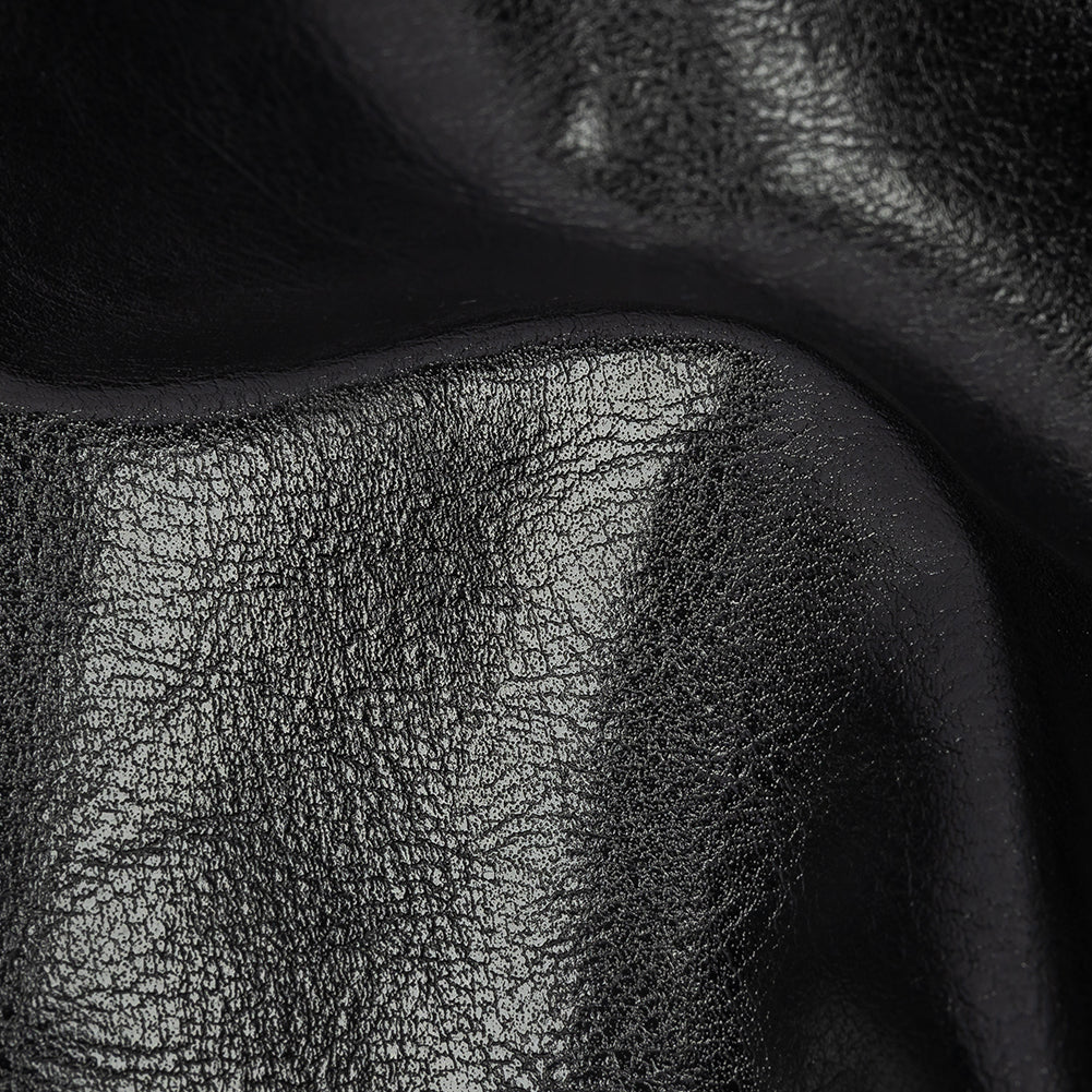 Black Textured Faux Leather