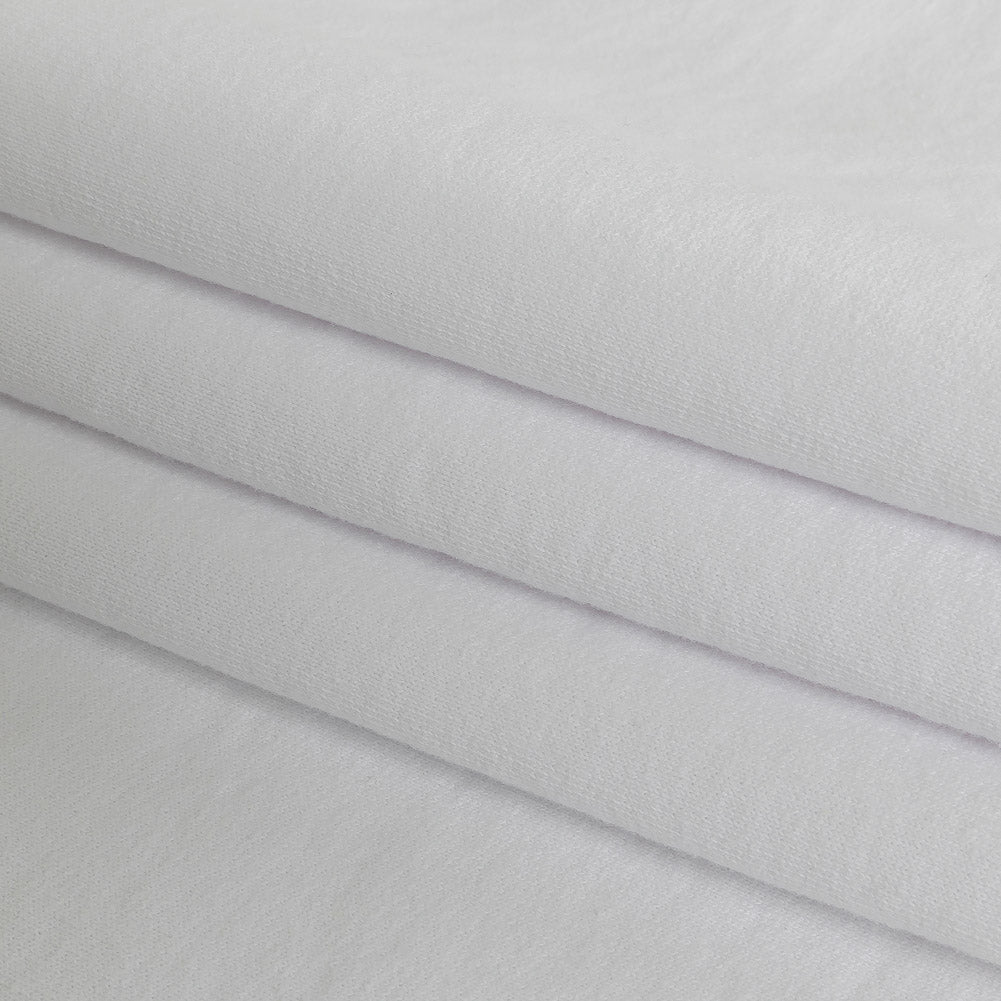 Cotton Fleece Backed Jersey - White - Leida Collection